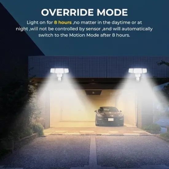 ZAFRO LED Flood Motion Sensor Outdoor Lights, 50W 5500LM 5000K Wet Location Waterproof,4 Lighting Modes, 4 Lighting Durations, White. image {6}