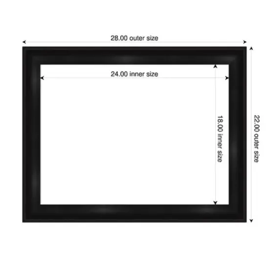 Amanti Art 22"x28" Grand Black Narrow Framed Magnetic Dry Erase Board image {3}