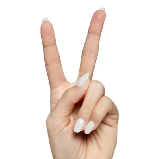 Olive & June Press-On Fake Nails - S Round - White with Micro Glitter - 42ct image {3}