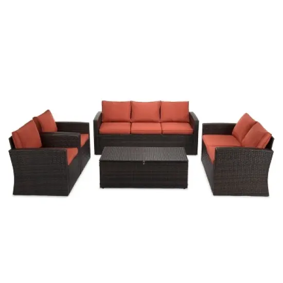 5pc Wicker Outdoor Conversation Set - EDYO LIVING
 image {15}