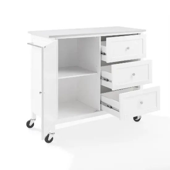 Soren Stone Top Kitchen Island/Cart White - Crosley image {10}