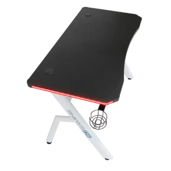 Icon PC Gaming Desk with Built-in Charging Station and LED Lights Black - SD Gaming image {3}