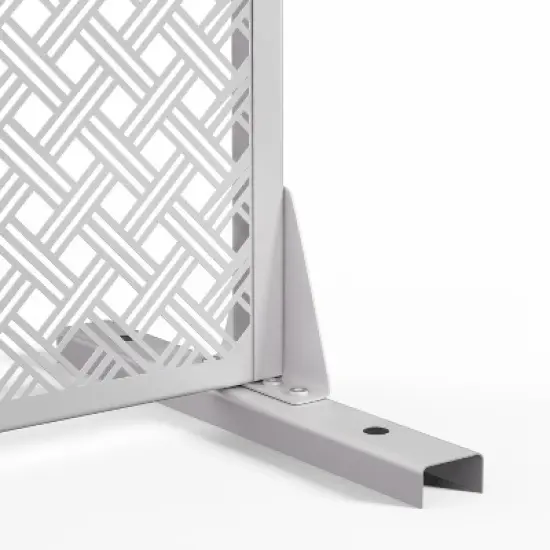 Lirago Metal Outdoor Privacy Screen Freestanding Patio Decorative Screens 72"x35" White image {6}