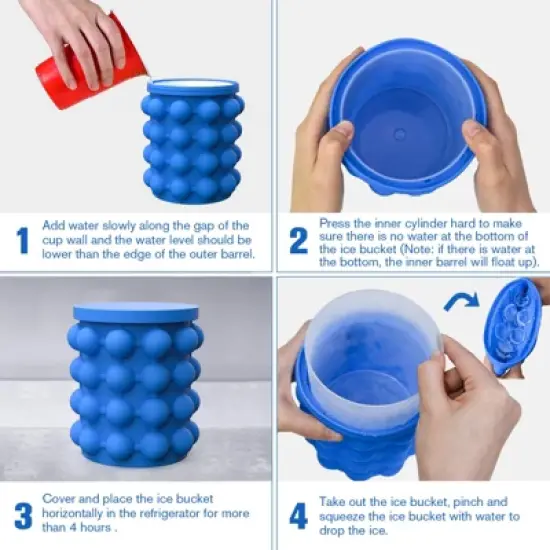 ALLADINBOX Silicone Ice Cube Tray - Blue image {2}
