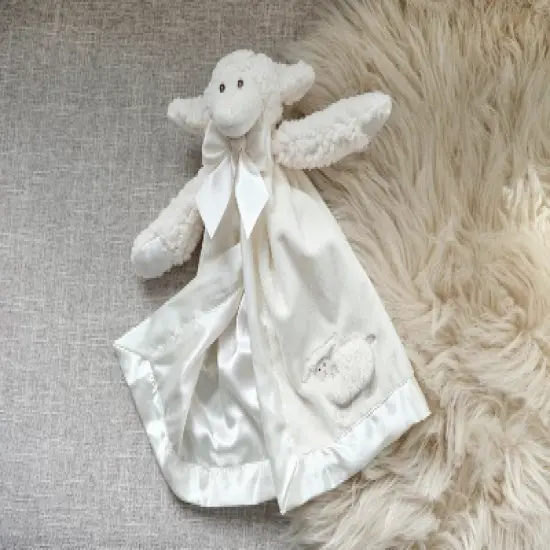 Bearington Baby Lamby Snuggler, White Lamb Plush Stuffed Animal Security Blanket, Lovey 15" image {2}