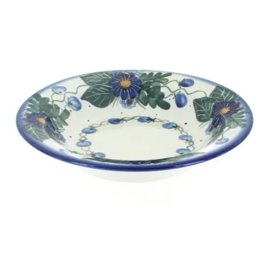Blue Rose Polish Pottery 5F WR Unikat Soup Plate with Rim image {3}