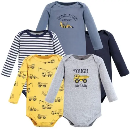 Hudson Baby Infant Boy Cotton Long-Sleeve Bodysuits, Construction image {7}