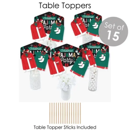 Big Dot of Happiness Christmas Pajamas - Holiday Plaid PJ Party Supplies - Banner Decoration Kit - Fundle Bundle image {5}