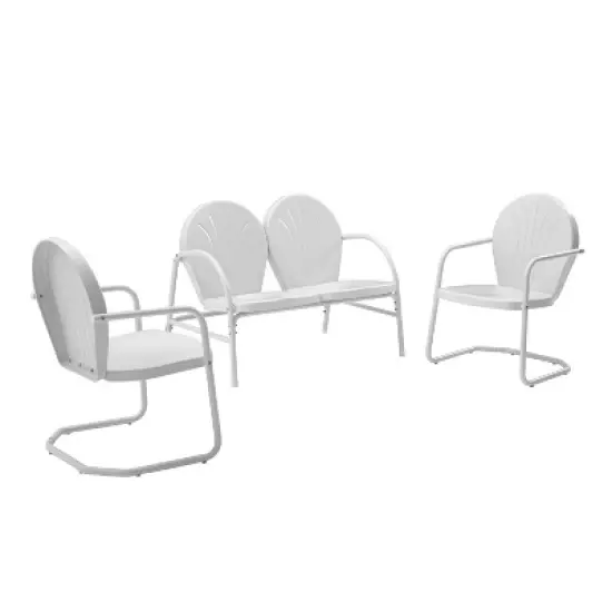 Griffith 3pc Outdoor Seating Set - White - Crosley image {5}