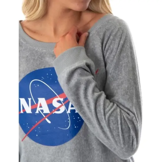 NASA Meatball Logo Juniors' Loungewear Long Sleeve Lounge Sleep Top NASA Meatball Logo image {2}
