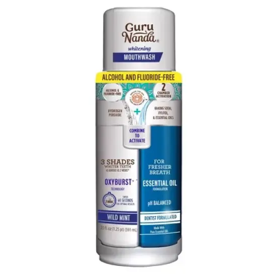 GuruNanda Whitening Dual Barrel Mouthwash - 20 fl oz (1.25 pt) (591 mL) image {8}