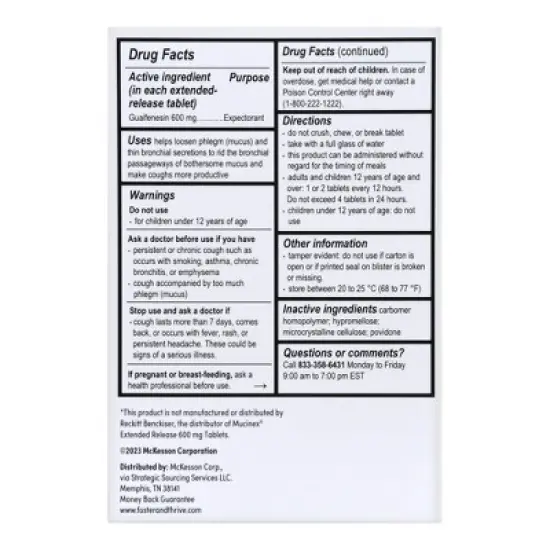 Foster & Thrive 12Hr Mucus Relief-D 600mg Tablet, 36 Ct image {1}