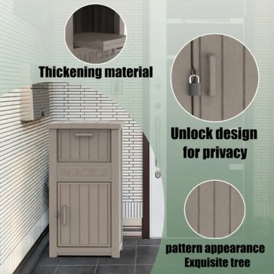 SEVOBAL Deck Boxes 48 Gallon Package Delivery Boxes, Lockable Outdoor Storage Box, Large Package Delivery Waterproof Deck Box, Gray, 44.1"*24.2"*18.6" image {4}