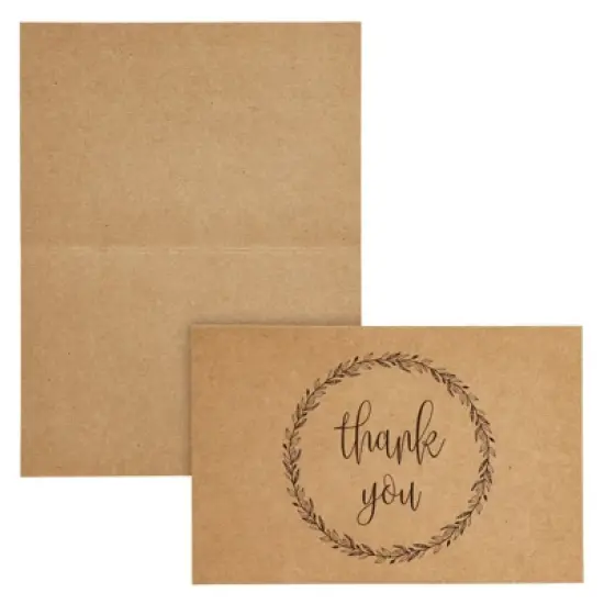 Best Paper Greetings 36 Pack Rustic Kraft Paper Material Thank You Cards with Envelopes for Wedding, Baby Shower, Birthday Party, 4 x 6 in image {5}