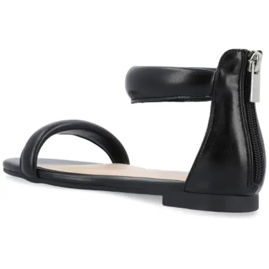 Journee Collection Womens Peytonn Back Heel Zip Ankle Strap Sandals image {6}