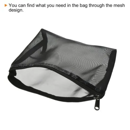 Unique Bargains Mesh Durable Zipper Portable Travel Home Storage Makeup Bag image {2}