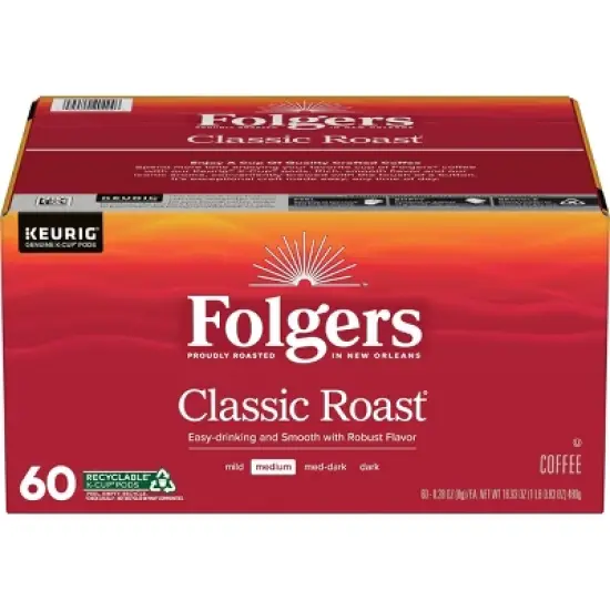 Folgers Classic Medium Roast Coffee - Keurig K-Cup Pods - 60ct image {5}
