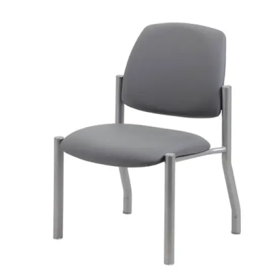 Armless Guest Chair Gray - Boss Office Products image {1}