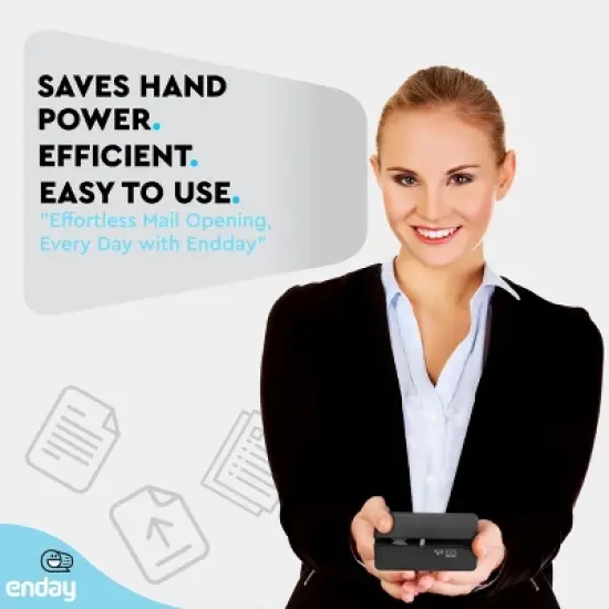 Electric Letter Envelope  Opener, Battery Operated - Letter Opener Envelope Slitter Portable & Safe Blade Design Mail Opener - Enday image {6}