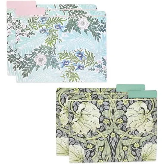 Paper Junkie 12 Pack File Folders with Floral Pattern designed by William Morris, Decorative 1/3 Cut Tab, Letter-Size Holders image {5}