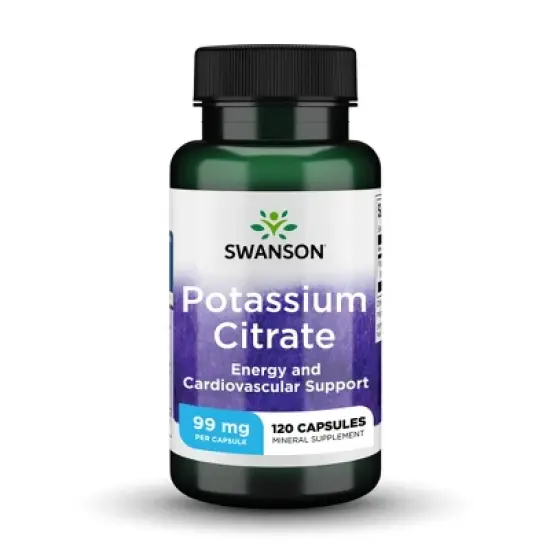Swanson Ultra Potassium Citrate Mineral Supplement, Essential Electrolyte Helps Support Heart Health & Energy, 99 mg (120 Capsules) image {6}