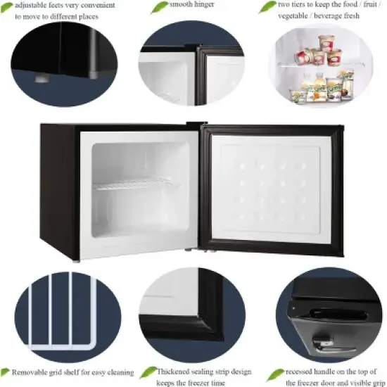 Kismile 1.2 Cu.Ft Upright Freezer, Energy Saving and Low Noise, 3 temperature settings (Black) image {7}