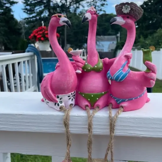 Northlight Three Amigos Beach Flamingos Outdoor Garden Statue - 9" image {5}