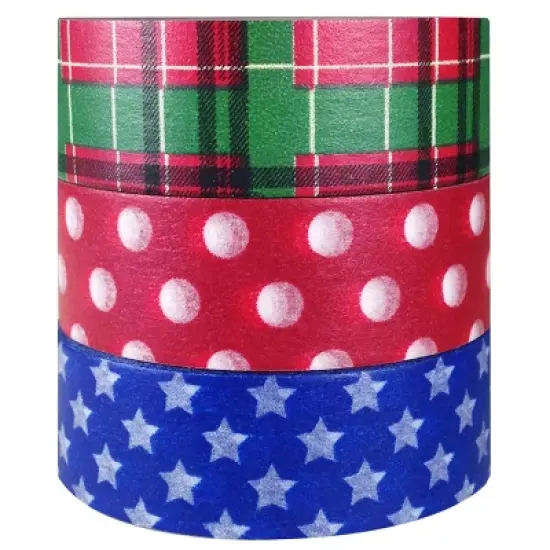 Wrapables Americano Japanese Washi Masking Tape (Set of 3) image {1}