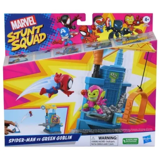 Marvel Stunt Squad Spider-Man vs Green Goblin Crane Smash Playset image {1}