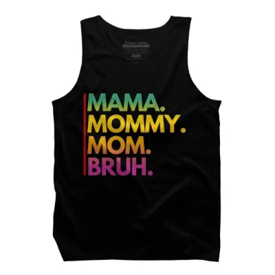 Men's Design By Humans Mother's Day Mama Mommy Mom Bruh Rainbow Text By punsalan Tank Top image {2}