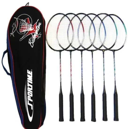 Sportime Replacement Badminton Racquets, 26 Inches, Assorted Colors, set of 6 image {1}