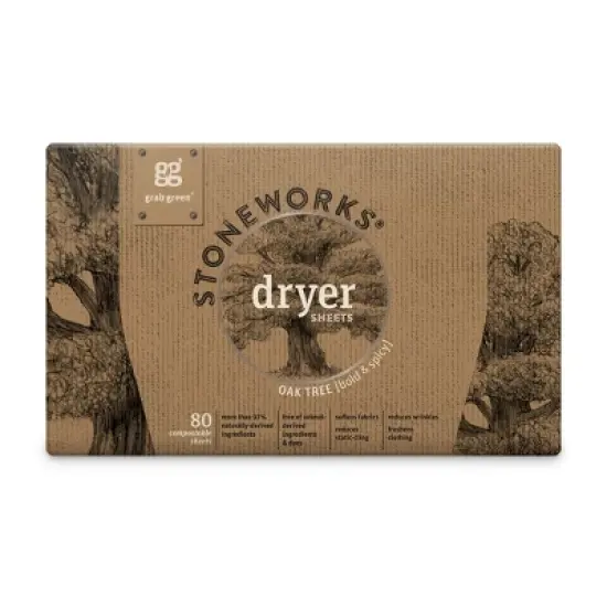 Grab Green Stoneworks Dryer Sheets, Oak Tree Scent image {2}