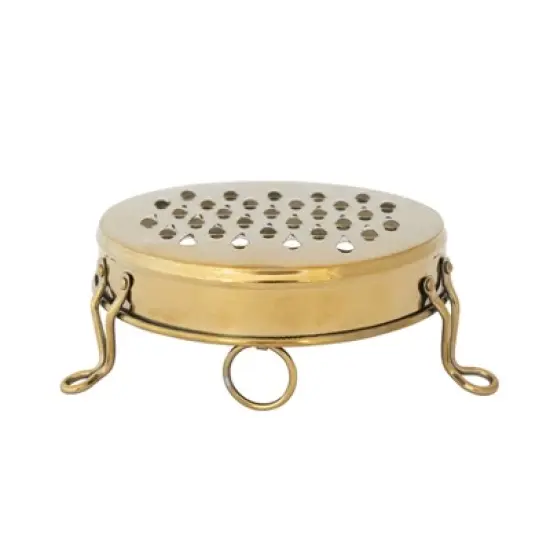Storied Home Round Stainless Steel Footed Grater, Gold Finish image {2}