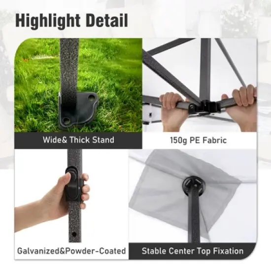 Captiva Designs 10x15 Pop Up Outdoor Commercial Heavy Duty Party Tent, White image {3}