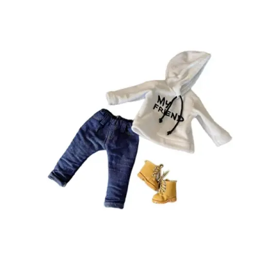 Our Brown Boy Joy Original My Friend White Hoodie Baby Doll 2 image {3}