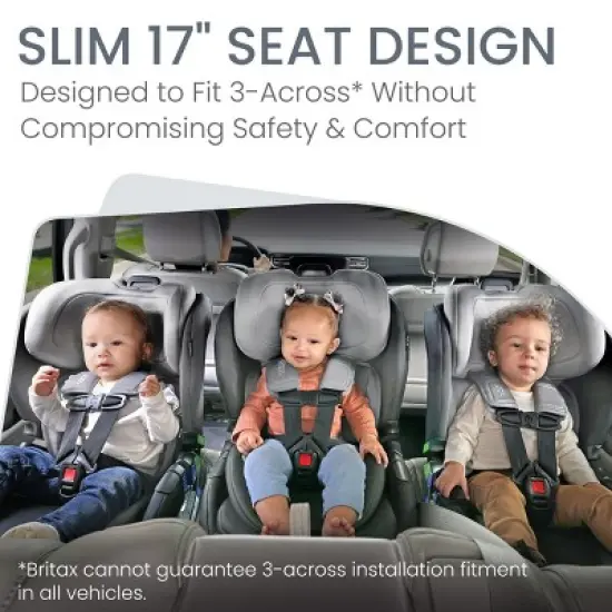 Britax Poplar Convertible Car Seat - Slim 17" Design - ClickTight Technology - Glacier Graphite image {5}