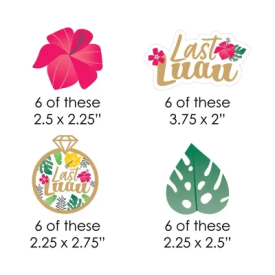 Big Dot of Happiness Last Luau - Paper Straw Decor - Tropical Bachelorette Party and Bridal Shower Striped Decorative Straws - Set of 24 image {1}
