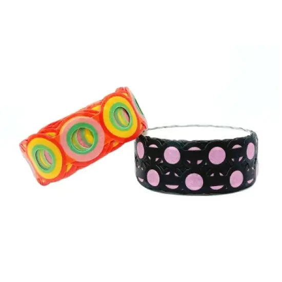 Wrapables Bright Geometric Design Hollow Washi Masking Tape 4M Length Total (Set of 2) image {9}