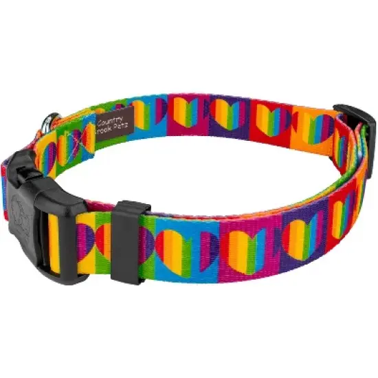 Country Brook Petz Deluxe Rainbow Hearts Dog Collar - Made In The U.S.A. image {4}