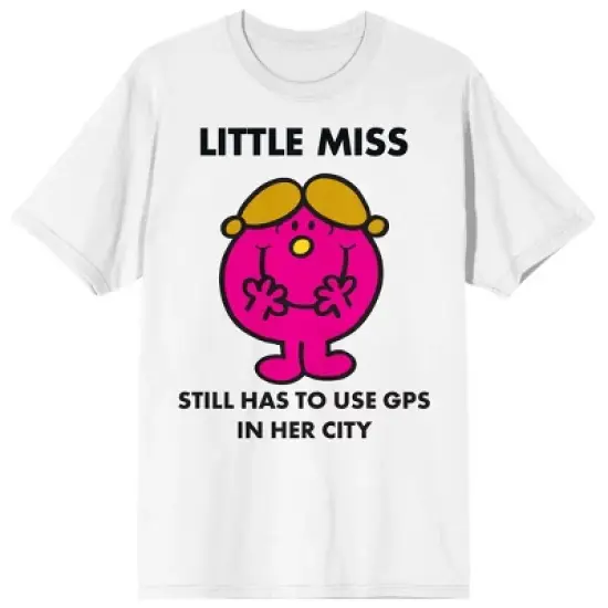 Mr. Man And Little Miss Meme Little Miss Still Has To Use GPS Crew Neck Short Sleeve Women's White T-shirt image {4}