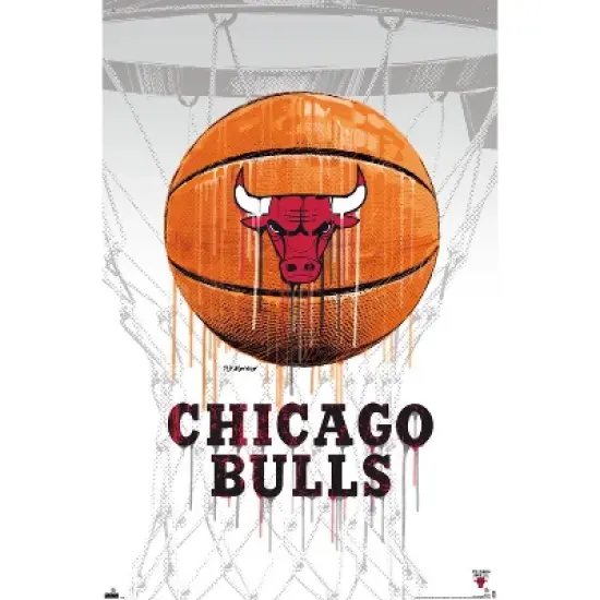 Trends International NBA Chicago Bulls - Drip Basketball 21 Unframed Wall Poster Prints image {3}