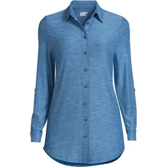 Lands' End Women's Long Sleeve Soft Performance Roll Tab Tunic image {2}