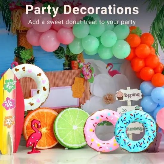 Playbees Donut Pool Float with Colorful Sprinkles - 4PK image {5}