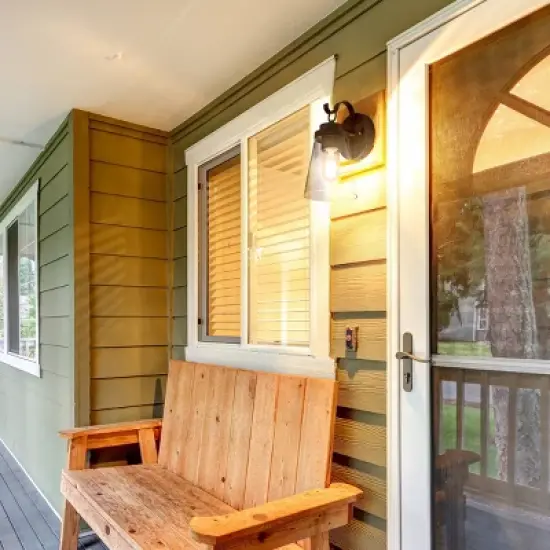 10" Metal/Glass Outdoor Wall Lamp Black/Silver - LNC image {2}