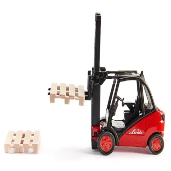 Linde Forklift Truck Red with 2 Pallet Accessories 1/50 Diecast Model by Siku image {3}