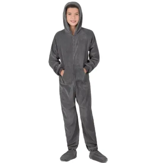 Footed Pajamas - Howling Moon Kids Hoodie Chenille Onesie image {2}