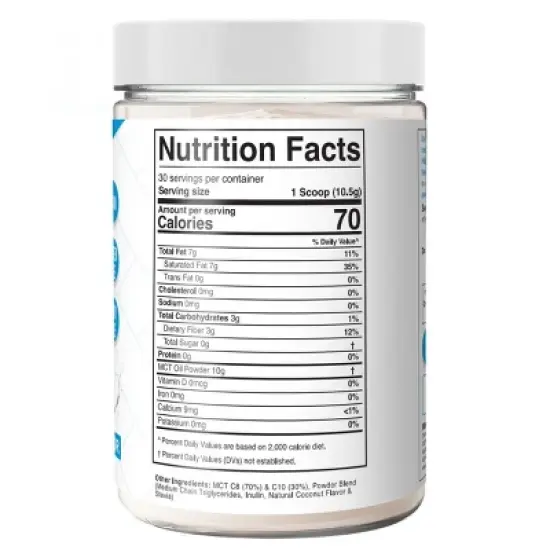 MCT Oil Drink Mix Powder - Sugar Free Coconut Cream Flavor Divine Health by Dr. Colbert - 11.11 oz image {3}