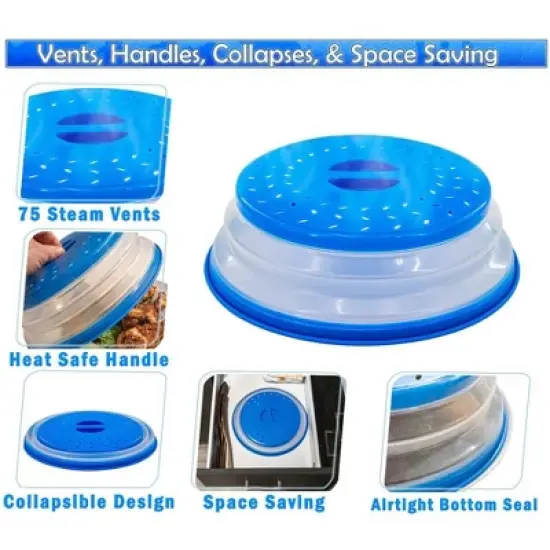 5 Star Super Deals Microwave Splatter Guard Cover Collapsible Lid Food Protection and Easy Storage BPA-Free Dishwasher Safe Heat Resistant image {1}