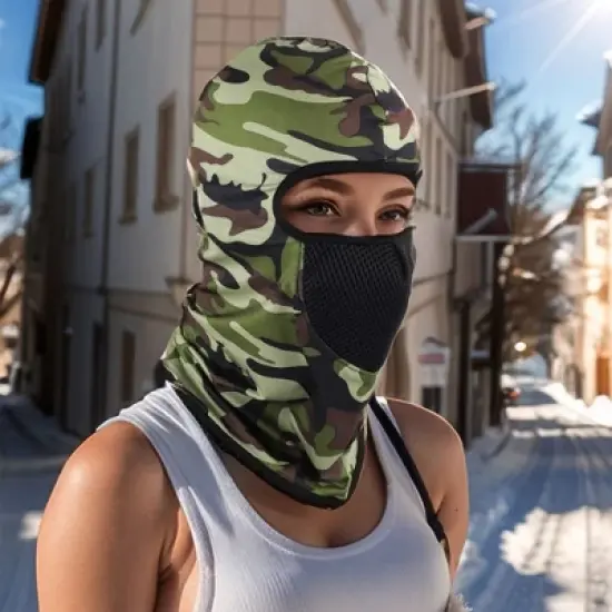 Unique Bargains Camouflage Balaclava Face Mask 1 Pc image {4}