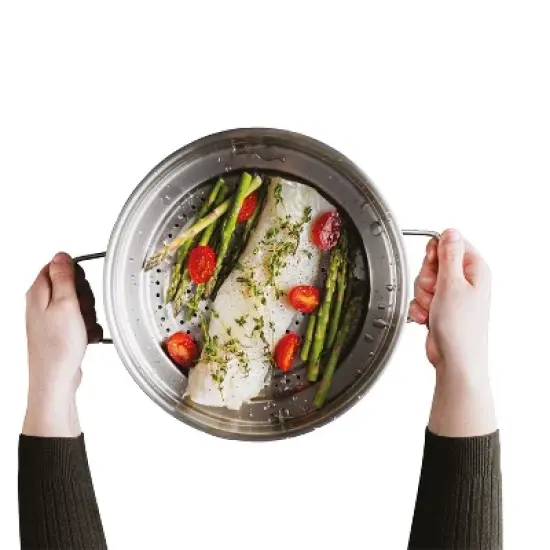 BergHOFF Graphite Recycled 18/10 Stainless Steel Steamer Insert 10" image {4}